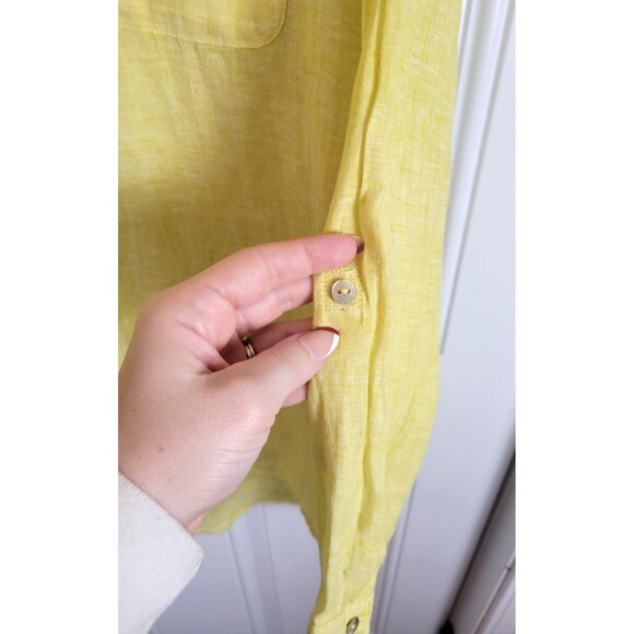 Sigrid Olsen Long Sleeve Linen Button-Up Shirt Size L - Picture 6 of 8